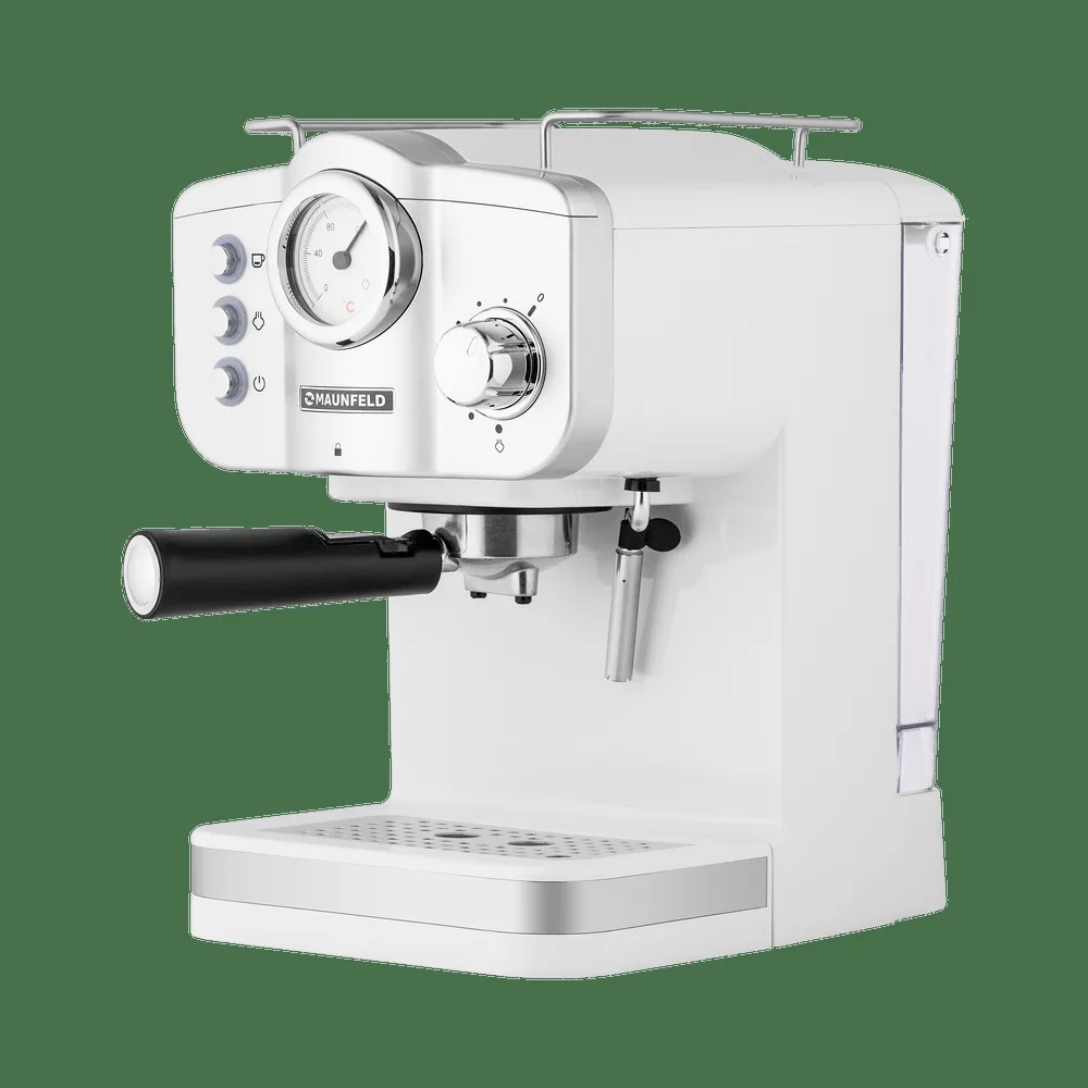 Рожковая кофеварка MAUNFELD MF-735WH PRO, главный вид товара